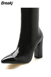 Pointed Toe Woman Ankle Boots 2023 Winter Fashion Cool Women Shoes With Metal Decoration Women Ankle Boots