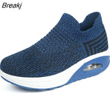 Women Casual Shoes Fashion Mesh Breathable Wedge Sneakers Lightweight Comfortable Air Cushion Loafers Tenis Fashion