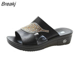 Women New Slippers with Slope with Large Size Middle-aged Elderly Shoes Non-slip Comfortable Fashion Soft Bottom