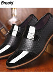 Men's shoes Leather Embossing Classic Fashion Luxury men shoes Wear-resistant Non slip Mans footwear Anti-slip Black