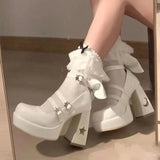 Women Pumps Platform High Heels Ankle Strappy Casual Office Shoes Spring Summer Block Heels mary jane shoes heels