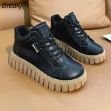 New Winter Plush Small White Shoes for Female Students High Profile Thick Soled Casual Shoes for Women Zapatos De