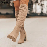 New Women Knee-High Boots Lace Up Sexy High Heels Women Shoes Lace Up Spring Autumn Boots Warm Size New Fashion