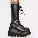 Breakj Winter New With Thick Bottom Slope And Long Boots Female Burst Knight