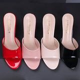 Summer New High Heels Size 43 Stiletto Mid-heel Slippers ladies Summer Fashion low-heel Sandals Peep Toe Sexy Women