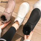 Snow Boots For Women Women's Low Shoes Flat Heel Booties Ladies Winter Footwear Boots-women Luxury Designer Round