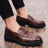 Men Leather Shoes outdoor Casual Formal Business Men's Shoes fashion Black Retro shoes Slip-On Mens Loafers Zapatos