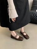Spring Women Mary Jane Shoes Fashion Square Toe Ladies Comfort Soft Sole Flats Women's Comfort Ballerinas