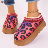 Claus Winter Retro Women Snow Warm Suede Leather Lazy Loafers Boots Shoes Woman Lady Female Bottine Botas Boots Mujer