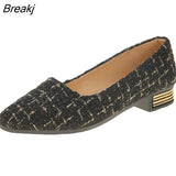 Flats for Women Casual Shoes Slip-on Ladies Boat Shoes Soft Comfortable Female Flats Plaid Plus Size 42