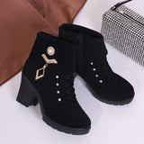 Breakj Size 2025 Autumn And Winter New High-Sc Coarse And Short Boots Women Zipper Short Boots Waterproof Table Thick Bottom Water