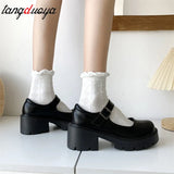 Lolita Shoes Women Japanese Mary Jane Shoes Women Vintage Girls Students JK Uniform High Heel Platform Shoes Cosplay