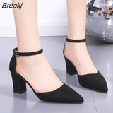 Hot sale Summer Women Shoes Dress Shoes mid Heel Square head fashion Shoes Wedding party Sandals Casual Shoes
