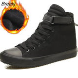 2022 Winter Shoes Men Winter Boots High top Sneakers Warm Fur Shoes Canvas Casual Men Ankle Boots Black White Footwear