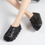Hollow Out Women's Cloud Slippers 2023 New Closed Toe High Platform Woman Slipper Outdoor Non Slip Thick Bottom