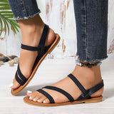 Women's Summer New Simple Solid Color Flat Bottom Anti Slip Women's Shoes Outdoor Leisure Comfortable Beach Dress