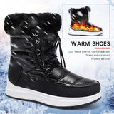 Plush Waterproof Snow Boots for Women Winter 2023 Chunky Platform Fur Ankle Boots Woman Non Slip Warm Cotton Padded