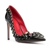 Runway Women Pumps Crystal Metal Decoration High Heels Sandals For Women Luxury Designer Nightclubs Banquets Female