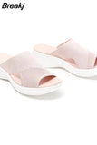Women's Shoes Summer 2023 Plus Size Wedge Platform Sandals Soft Bottom Beach Muje Ladies Outdoor Light closed toe Flat