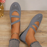 Knitting Flats Shoes for Women 2024 Summer Breathable Soft Loafers Woman Lightweight Slip On Casual Shoes Mom