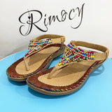 Style Flat Sandals for Women Summer 2023 Clip Toe Gladiator Sandals Woman Plus Size Soft Bottom Beach Shoes Flip