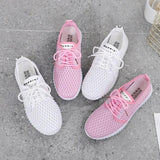 De Mujer Lady Cute Light Weight White Mesh Breathable Spring & Summer Lace Up Shoes Sapatos Femininas Cool Shoes