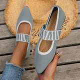 Women's Ballet Flats 2024 Knit Pointed Toe Low Heel Barefoot Shoes Spring Autumn Comfortable Slip on Casual Shoes Zapatos