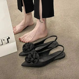 For Women 2023 Female Shoes Slippers Soft Slides Cover Toe Low Shallow New Comfort Flat Basic Spring Fabric Retro