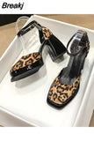 lace Bowknot Pearls Strap Platform Pumps Women Thick Heels Mary Jean Shoes Woman Square Toe High Heeled Shoes