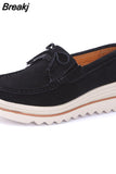Women Flats Shoes Platform Sneakers Slip On Flats Leather Suede Ladies Loafers Moccasins Casual Shoes Women