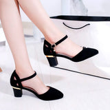 Femininas Women Casual Comfort Stylish Beige Square Heel Pumps Lady Fashion Sweet High Quality Office Heel Shoes