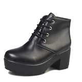 Size 35-41 Short Boots Round Head Black And White Thick-Heeled High-Heeled Cos Martin Boots In Spring And