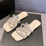 Women Slides Black White Designer Brand Fashion Woman Flat Heels Open Toes Slippers House Flip Flop Causal Sandals