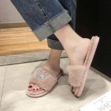 2023 Womens Fur Slipper Winter Shoes Big Size Home Autumn Plush Indoor Warm Fluffy Shoe Ladies Comfortable Slippers