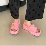 Summer Women Platform Slipper Fashion Open Toe Thick Sole Wedges Sandalias Ladies Elegant Outdoor Beach Vacation