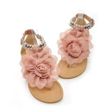 Breakj 2023 New Sweet Lady Flower String Clip Toe Women's Shoes Flat One Word Button