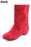 Autumn Women Boots Ladies Thick Fur Ankle Boots Plus Size Women Pumps Women High Heel Platform Rubber Shoes Snow