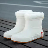 Women Rain Boots Slip-on High Quality Water Boots Waterproof Shoes Women's Rubber Rainboot Garden Galoshes Non-Slip