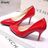 New Fashion High Heels Women Pumps Thin Heel Classic White Red Nede Beige Sexy Prom Wedding Shoes Blue Red