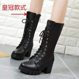 Boots 2024 Summer Single Boots Thin Thick Soles Heightened Tie Short Boots All Kinds Of Medium-Wheeled Locomotive Boots