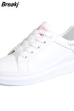 Women Shoes Spring White Comfortable Sneakers Breathable Flats Lace-up Flower Woman Casual Zapatillas Mujer Baskets Femme