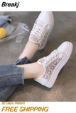 Sneakers 2023 New Women'S Mesh Breathable Casual Shoes Woman White Lace Rose Fashion Comfortable Sports Shoes for