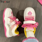Sneakers for Women Popular autumn Style All-match Womens Trendy School Thick Sole White Pink Shoes lolita sneakers
