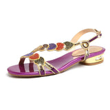 New Diamond Sandals Women Wear Flat Sandals In Summer Non-Slip Bohemian Crystal Sandals