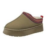 Women Plush Warm Snow Boots Winter 2023 Thick Bottom Non Slip Faux Suede Slippers Shoes Woman Comfort Slip On Platform