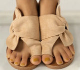 Breakj Wish2023 Summer New Outside Wear Sandals Flat Bow Large Size Women's