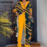 Fashion Streetwear Women V Neck Long Tops+Pants Two Piece Sets Female Printing Matching 2pcs Outfits Casual