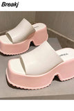 High Heels Women's Slippers2023 Summer Hot Fashion Open Toe Sandal Simply Causal Leather Sandal Slippers Outdoor
