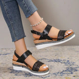 Snake Print Women's Wedge Sandals 2023 Summer Plus Size Platform Sandles Women Casual Non Slip Beach Sandalias