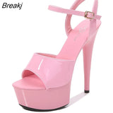 Pole Dance Shoes Stripper High Heels Women's Sexy Show Shoes Sandals Party Club 15 CM Platform High-heeled Wedding